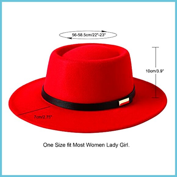 Vintage Wide Brim Wool Fedora Hat with Belt Buckle Design main image 5